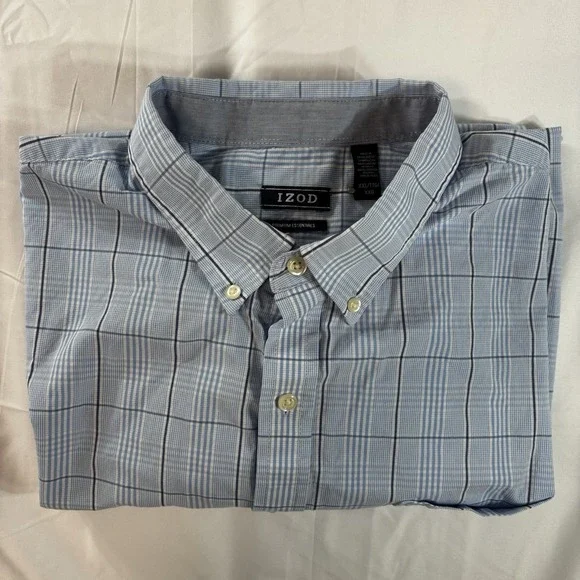 Izod Premium Essentials Size 2XL Men's Embroidered Pocket Logo Button Down Shirt - Picture 1 of 14